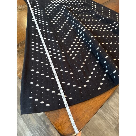 Milly Pointelle Knit Sweater Dress M Black White Fit & Flare Scoop Neck $395 - Picture 10 of 14